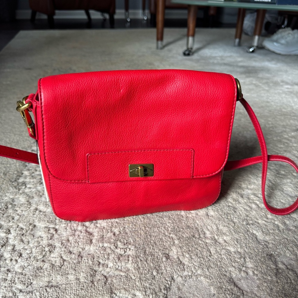 Fossil Red Crossbody Bag